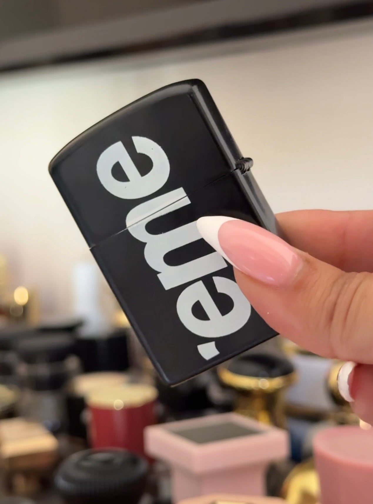 Briquet à kérosène- Style zippo rose et noir