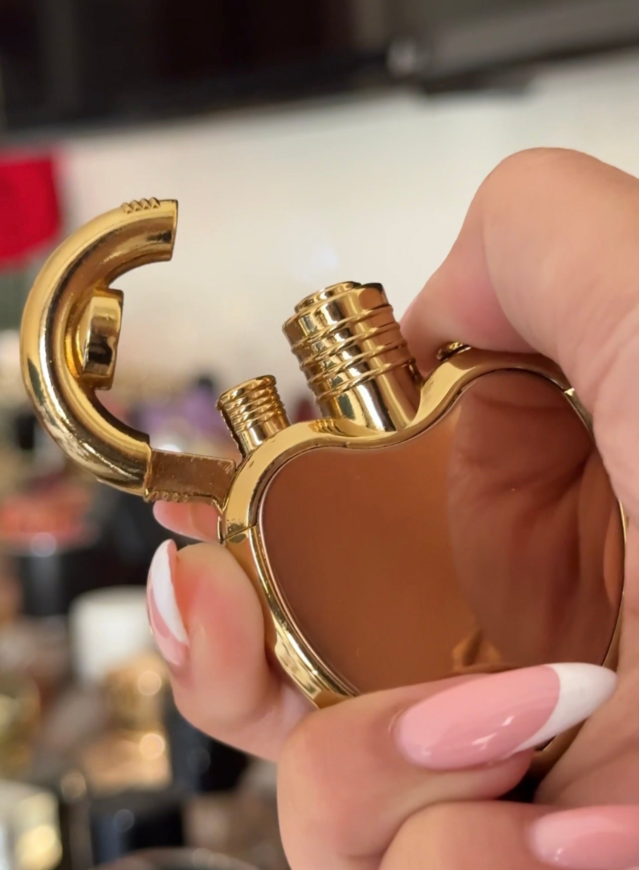 Briquet cœur en acier - Pink flamme